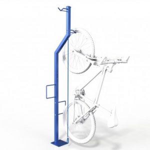 Vertical compact free standing bicycle rack